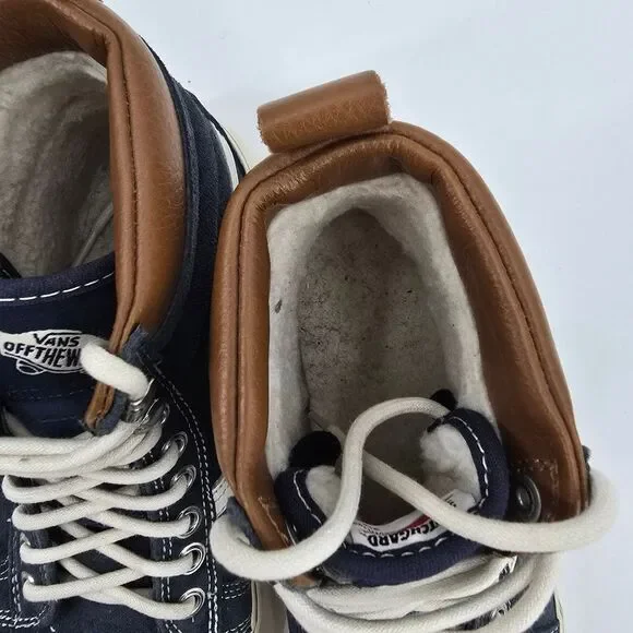 Vans Mens Sk8 High-Top Leather Sneakers Scotchgard Fleece Lined Size M 6 W 7.5 - Picture 6 of 8